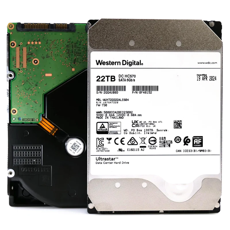 HGST HD 0F48154 22TB 3.5 SATA 7.2kRPM 512MB Ultrastar DC HC570 Bare