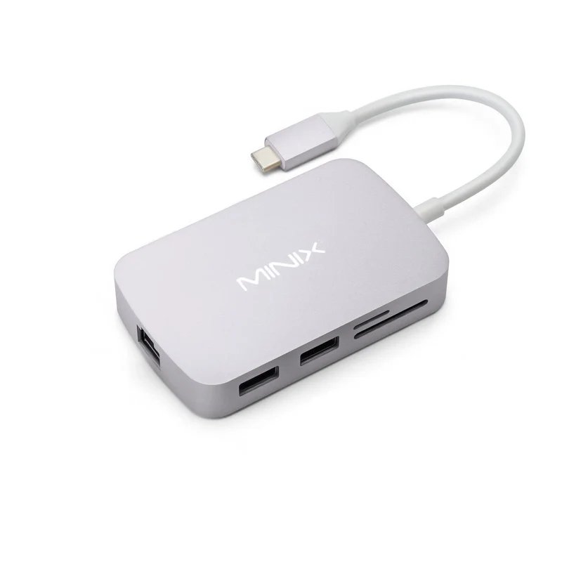 MINIX AC NEOCGGR USBC Hub 7Ports HDMI2.0 4K SD Reader Aluminum Gray Bulk