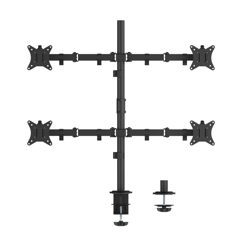 SIIG Articulating Adjustable Quad 4Monitor Desk Mount Fits 13 to 27 Monitors (CEMT0S12S1)