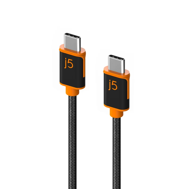 J5Create UsbC To UsbC 6Ft Sync & Charge Cable With DoubleBraided Nylon Cover For High Durability, Jucx24