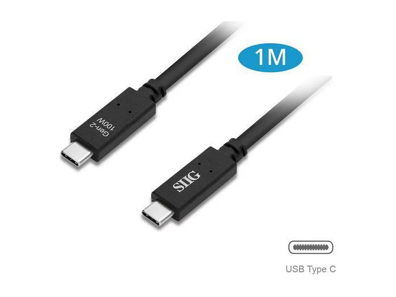 SIIG CBTC0F11S1 100W USB 3.1 TypeC Gen 2 Cable Black