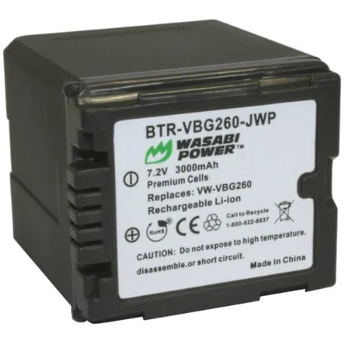 Wasabi Power Battery for Panasonic VWVBG260 (3000mAh)