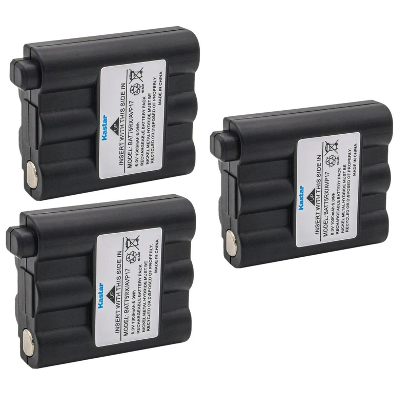 Kastar 3Pack Two Way Radio Battery Replacement for Midland BATT5RX BATT5RX AVP17 AVP17 GXT800 GXT808 GXT850 GXT860 GXT881 GXT