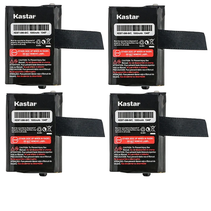 Kastar 4Pack Battery Replacement for Motorola Two Way Radio Walkie Talkie 53617 M53617 3XCAAA KEBT086 KEBT086B/C BNHKEBT08