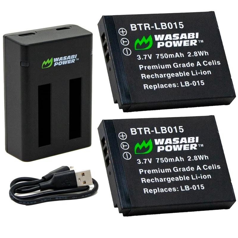 Wasabi Power Battery (2Pack) and Dual Charger for Kodak LB015 and Kodak WPZ2