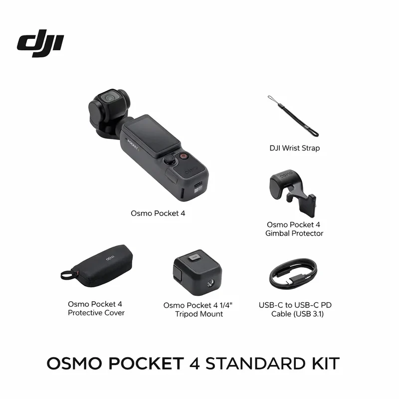 DJI Osmo Pocket 4 4K/6K Pocket Gimbal Camera 1-Inch Sensor 107GB Storage ActiveTrack 7.0 Vlog Camera