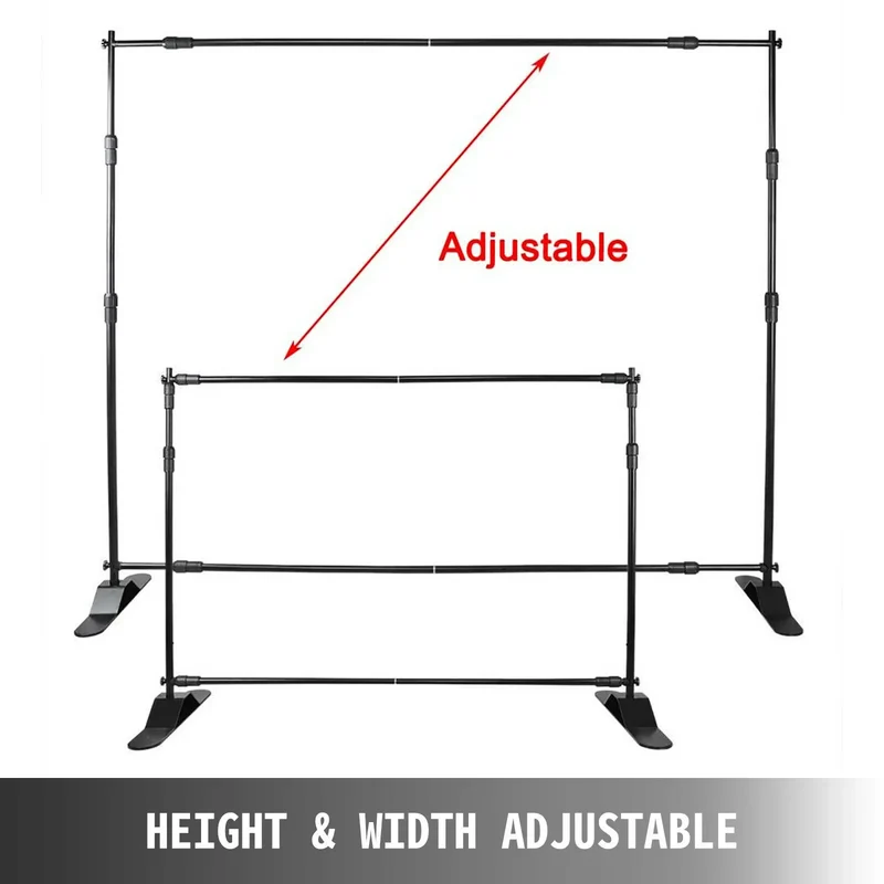 SucceBuy 3x2.4M Backdrop Background Stand Adjustable Telescopic Backdrop Banner Stand for Photocall Video Wedding Event Party