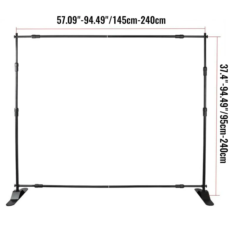 SucceBuy 3x2.4M Backdrop Background Stand Adjustable Telescopic Backdrop Banner Stand for Photocall Video Wedding Event Party