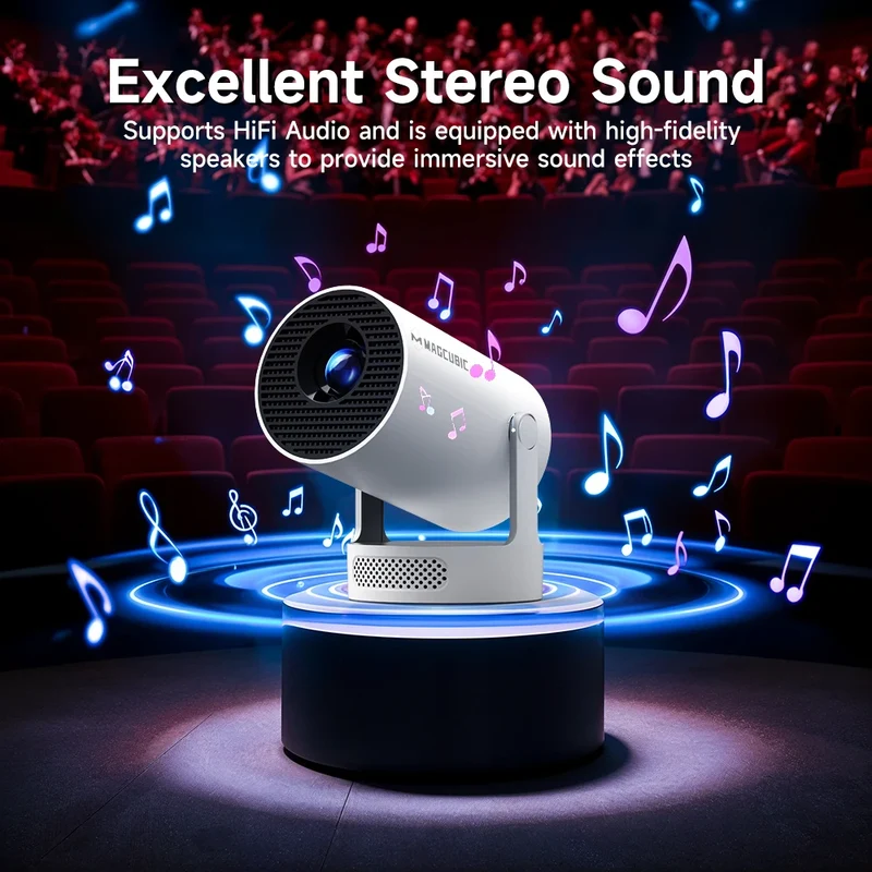 Magcubic 8K Projector HY300Pro+ Voice Control Projector Android 14 Beam 8000 Lumens Wifi6 BT5.4 Outdoor 8K Projector Portable Add Airmouse