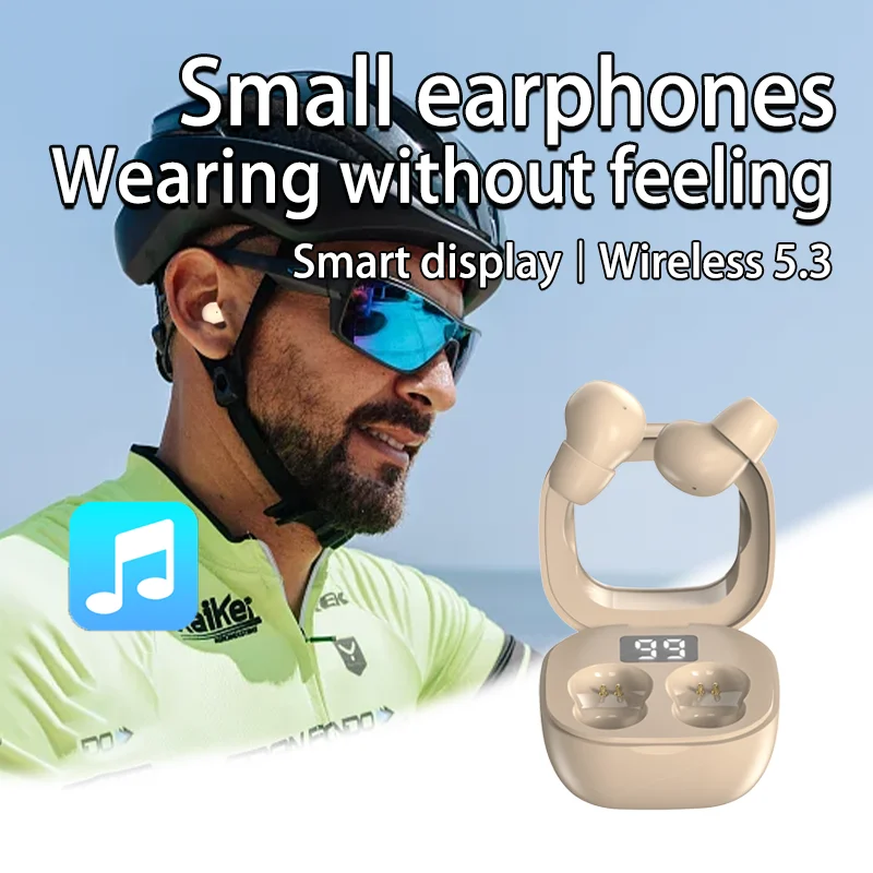 SK Small Headphones Wireless Bluetooth Headset Sport Sleeping Invisible Comfortable To Wear Bass Earbuds Earphone For All Phones