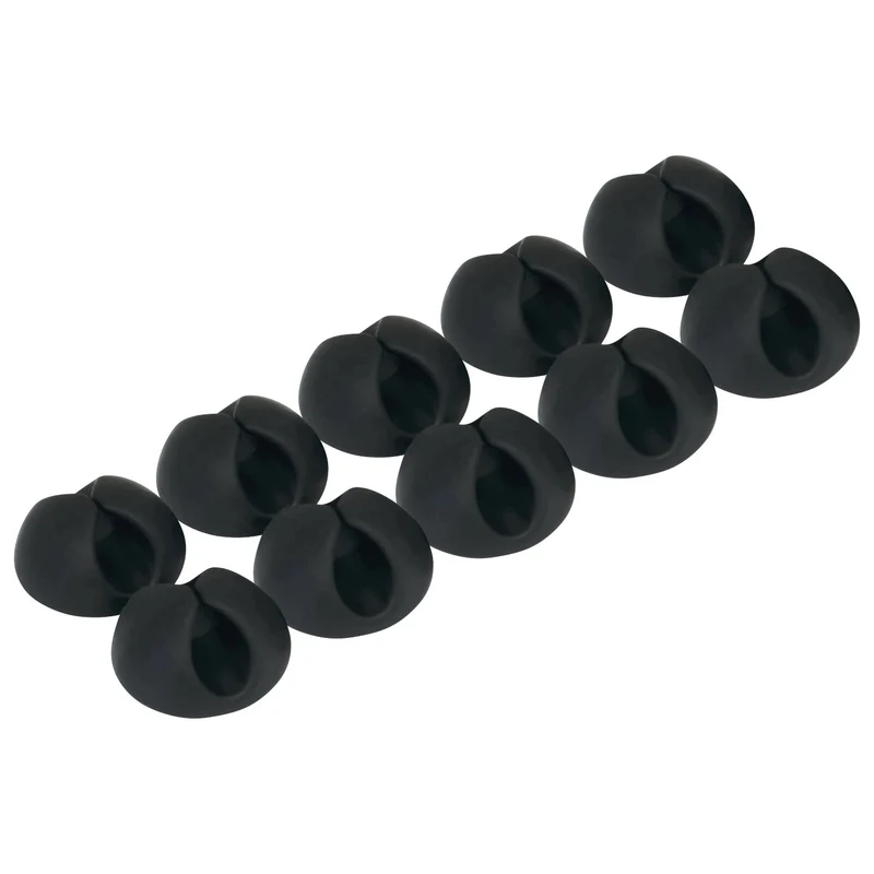 Rok Hardware Multipurpose Silicone Cable Clip Grip Wire Cord Type Usb Desk Wall Desktop Organizer Charger Holder (20 Pack, Black
