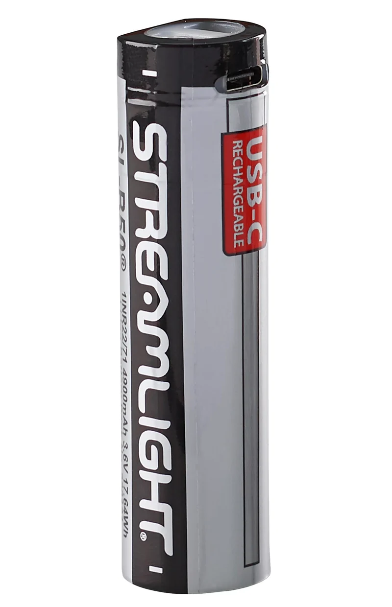 Streamlight 22111 SLB50 Protected LithiumIon USBC Rechargeable Battery with Integrated Charge Port, 1Pack