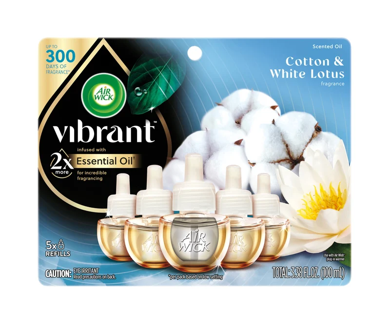 AIR WICK Scented Oil Vibrant Refill Cotton & White Lotus 5 ct.