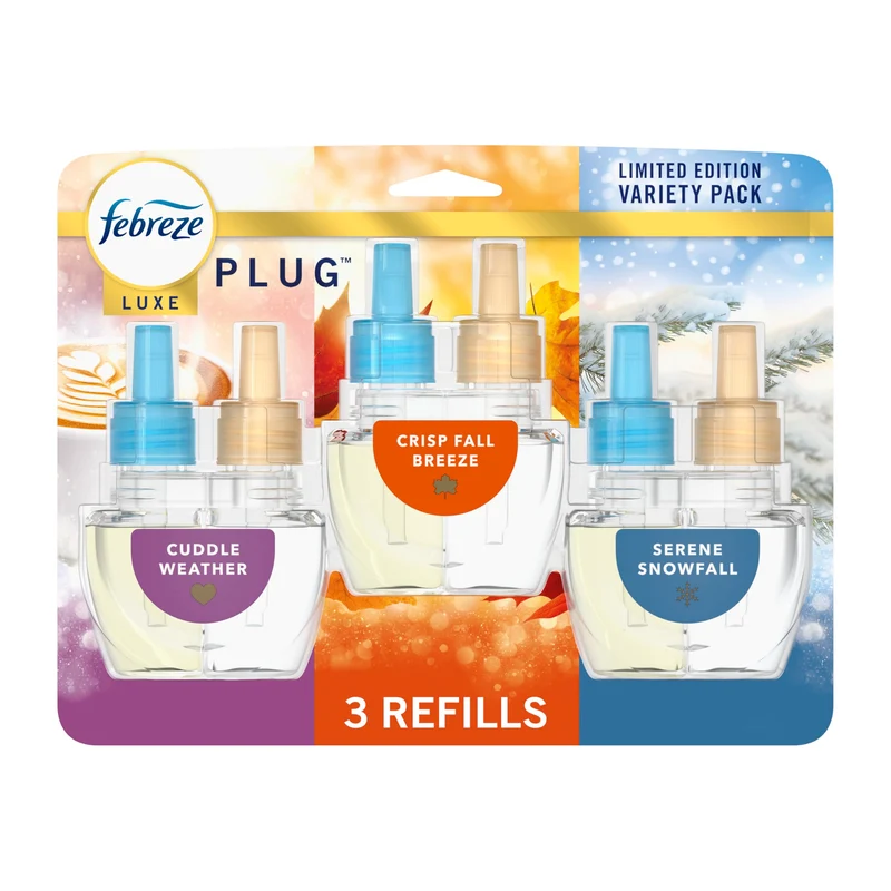 Febreze Plug In Air Freshener, OdorFighting Scented Oil Refill, Air Fresheners for Home and Bathroom and Kitchen, Long Lasting