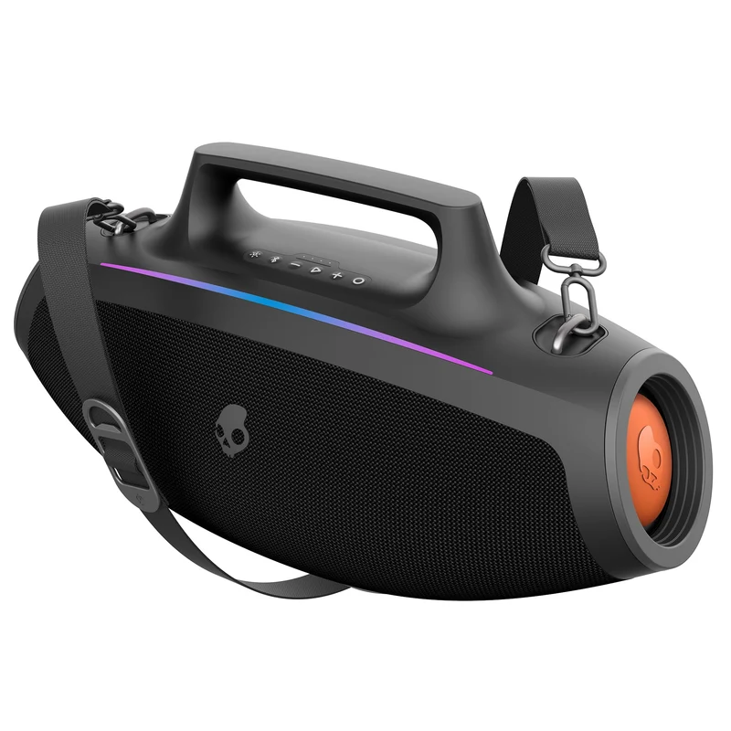 Skullcandy Barrel Bluetooth Boombox Speaker WaterResistant Wireless Portable Speaker, with LED Lightshow Mode, 12 Hour Batter