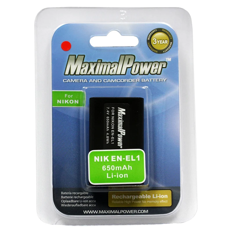 MaximalPower NIK ENEL1 Replacement Battery for Nikon Coolpix 775, 880, 885, 995, 4300, 4500, 4800, 5000, 5400, 5700 & 8700 Digi