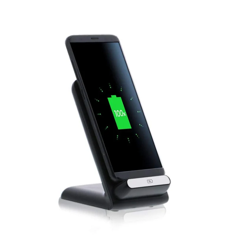 Fast Qi Desktop Wireless Charger Black