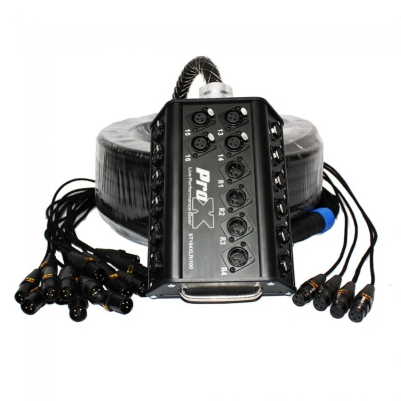 ProX XCSB164XLR100 100 Ft Stage Box Snake 16 XLRF Input 4 XLRM Return