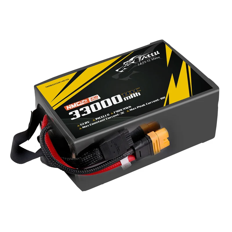 TATTU NMC Semi-Solid State 330Wh/kg 33000mAh 10C 51,8V 14S1P Lipo-Akkupack mit AS150U-F-Stecker