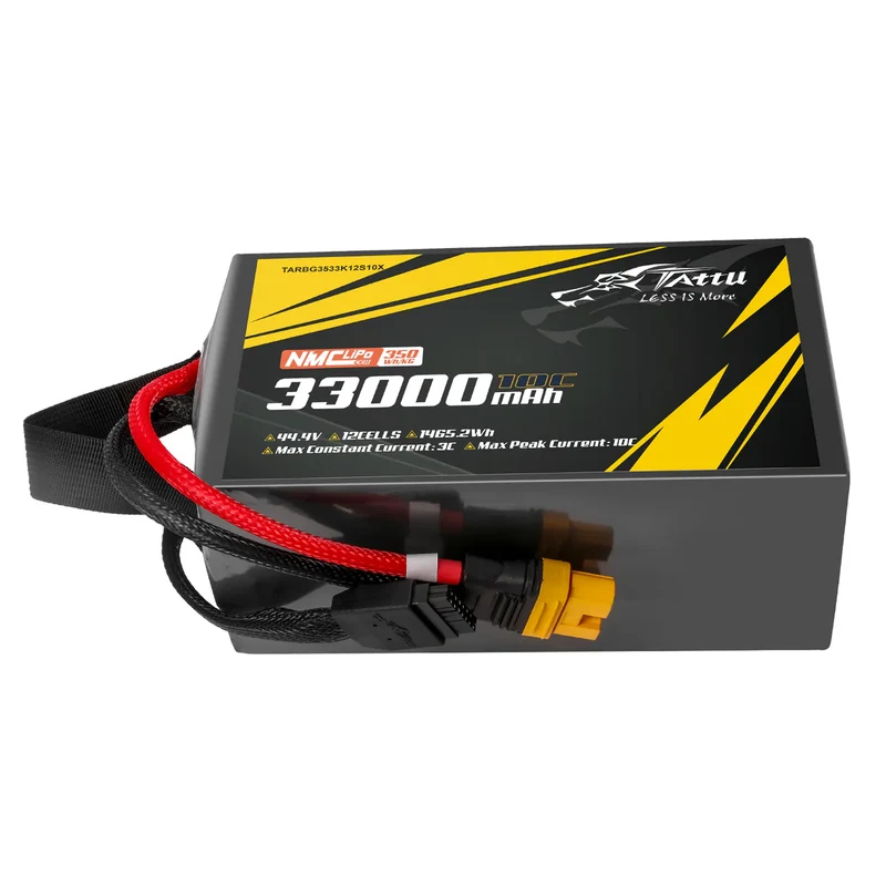 TATTU NMC Semi-Solid State 350Wh/kg 33000mAh 10C 44,4V 12S1P Lipo-Akkupack mit AS150U-F-Stecker
