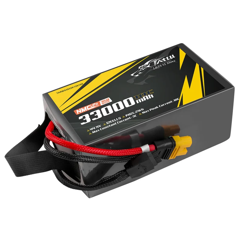 TATTU NMC Semi-Solid State 350Wh/kg 33000mAh 10C 44,4V 12S1P Lipo-Akkupack mit AS150U-F-Stecker