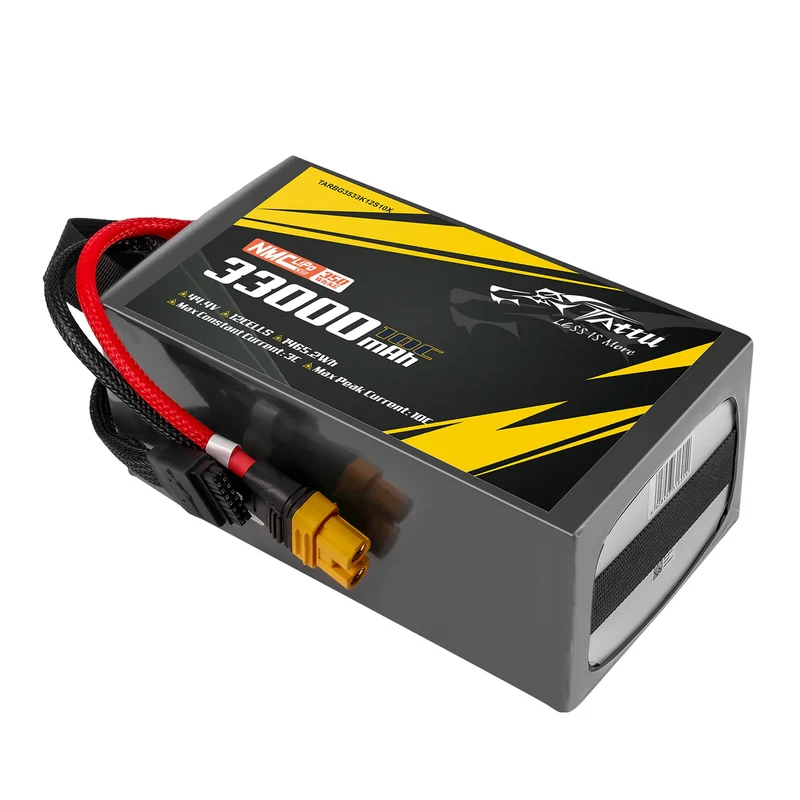 TATTU NMC Semi-Solid State 350Wh/kg 33000mAh 10C 44,4V 12S1P Lipo-Akkupack mit AS150U-F-Stecker