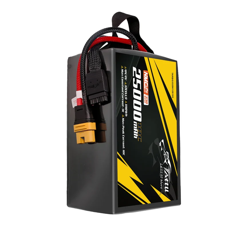 TATTU NMC Semi-Solid State 330Wh/kg 25000mAh 10C 44,4V 12S1P Lipo-Akkupack mit AS150U-F-Stecker