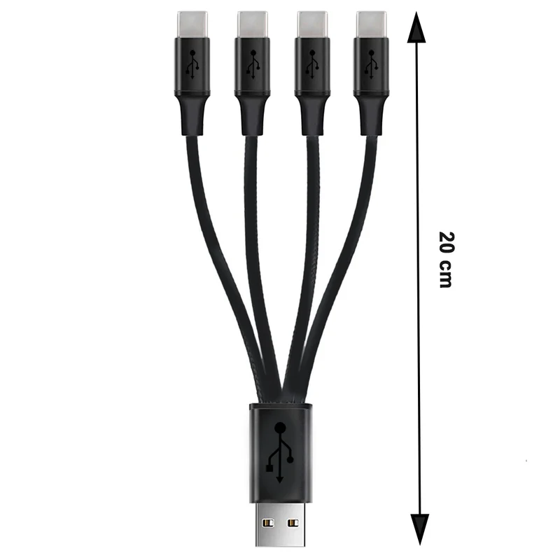 Keeppower USB-Verteiler Typ-A auf 4 x USB TYP C Länge: 0,2 m bis 2,1A