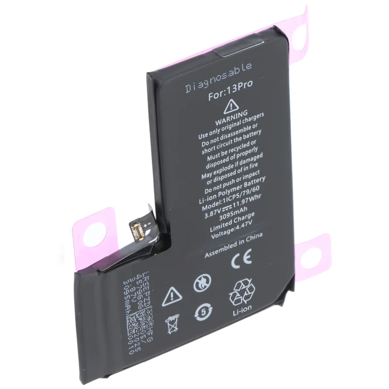 AccuCell Akku passend für Apple iPhone 13 Pro, diagnostizierbar, Li-Polymer, 3,85V, 3095mAh, 11,9Wh, ohne Werkzeug