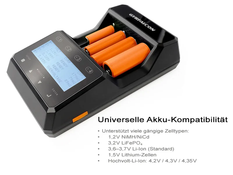 Enova Gyrfalcon S8000 professionelles Universal-Analyse-Ladegerät für alle Akku-Typen
