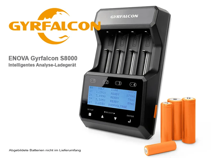 Enova Gyrfalcon S8000 professionelles Universal-Analyse-Ladegerät für alle Akku-Typen