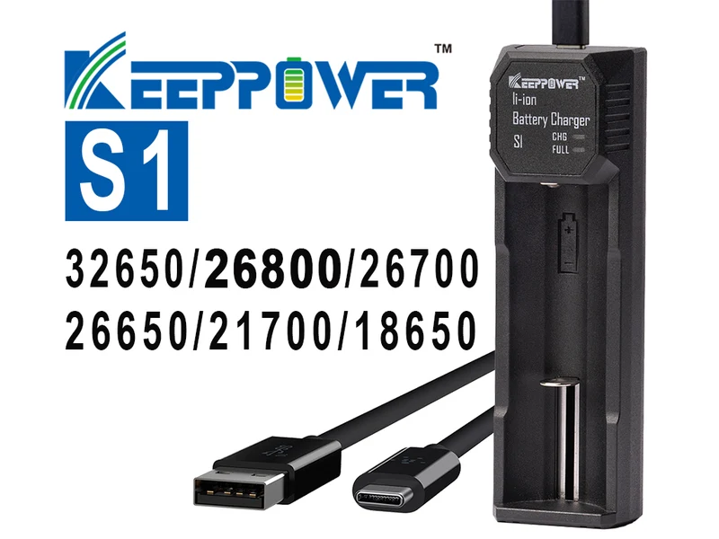 Keeppower S1 Ladegerät für Li-Ion Akkus 18650–32650 | Schnellladung 2A | 26800 mit ud ohne PCB