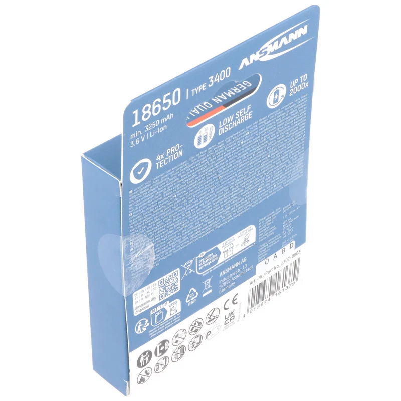 Ansmann Li-Ion 18650 3,6V 3400mAh mit Micro-USB Ladebuchse mit Schutzschaltung