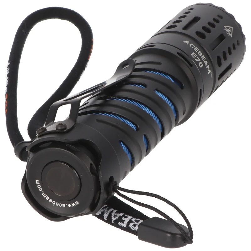 AceBeam E70 LED-Taschenlampe mit 4600 Lumen, E70-AL, kaltweiße LED mit 6.500K, inklusive 21700 Li-Ion Akku 5000mAh mit USB-C Ladebuchse