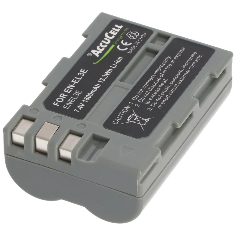 AccuCell Nikon EN-EL3 Akku als Nachbau von AccuCell auch passend für EN-EL3a, D50, D70 1800mAh