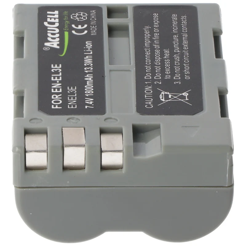 AccuCell Nikon EN-EL3 Akku als Nachbau von AccuCell auch passend für EN-EL3a, D50, D70 1800mAh