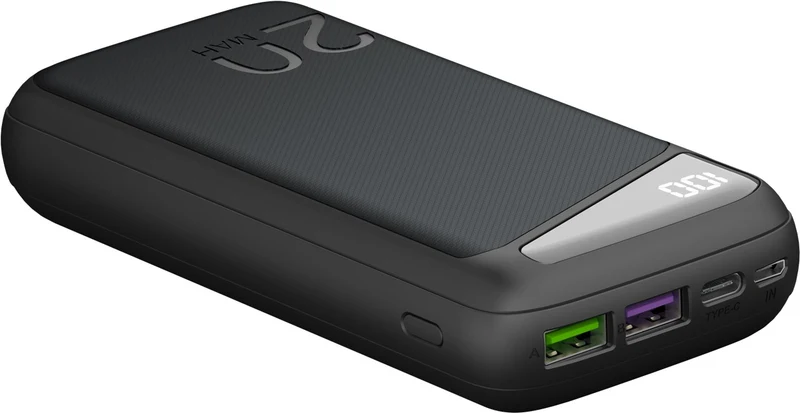 Goobay Schnelllade-Powerbank 20.000 mAh (USB-C™ PD, QC 3.0) - Leistungsstarke Powerbank mit Statusanzeige, Quick Charge-kompatibel