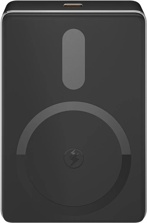 Goobay Magnetische Wireless Powerbank mit 10.000mAh, haftet magnetisch an der Handyrückseite, ultraleichte Mini-Powerbank