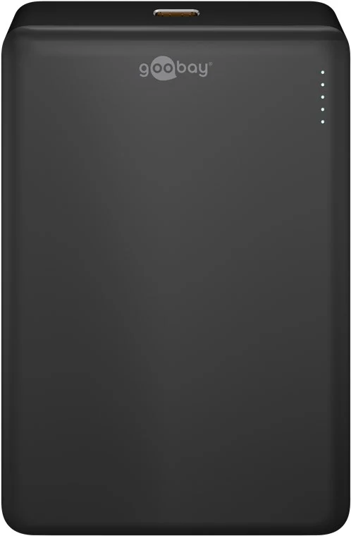 Goobay Magnetische Wireless Powerbank mit 10.000mAh, haftet magnetisch an der Handyrückseite, ultraleichte Mini-Powerbank