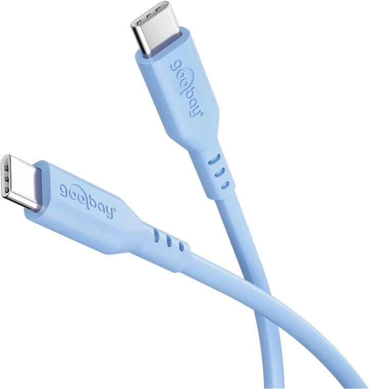 Goobay USB-C Silikon-Ladekabel, für USB-C Geräte, schnellladefähig, Knickschutz, Länge 1,5 Meter