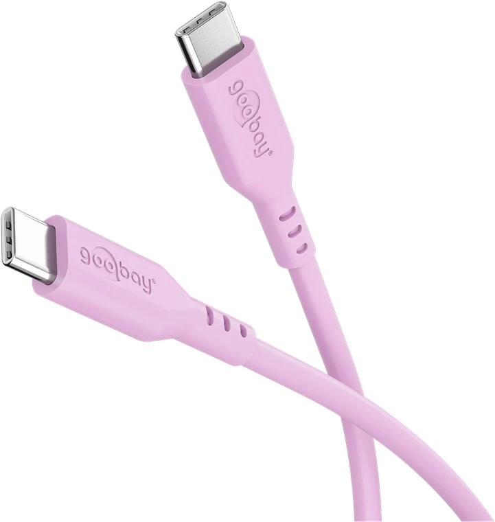 Goobay USB-C Silikon-Ladekabel, für USB-C Geräte, schnellladefähig, Knickschutz, Länge 1,5 Meter