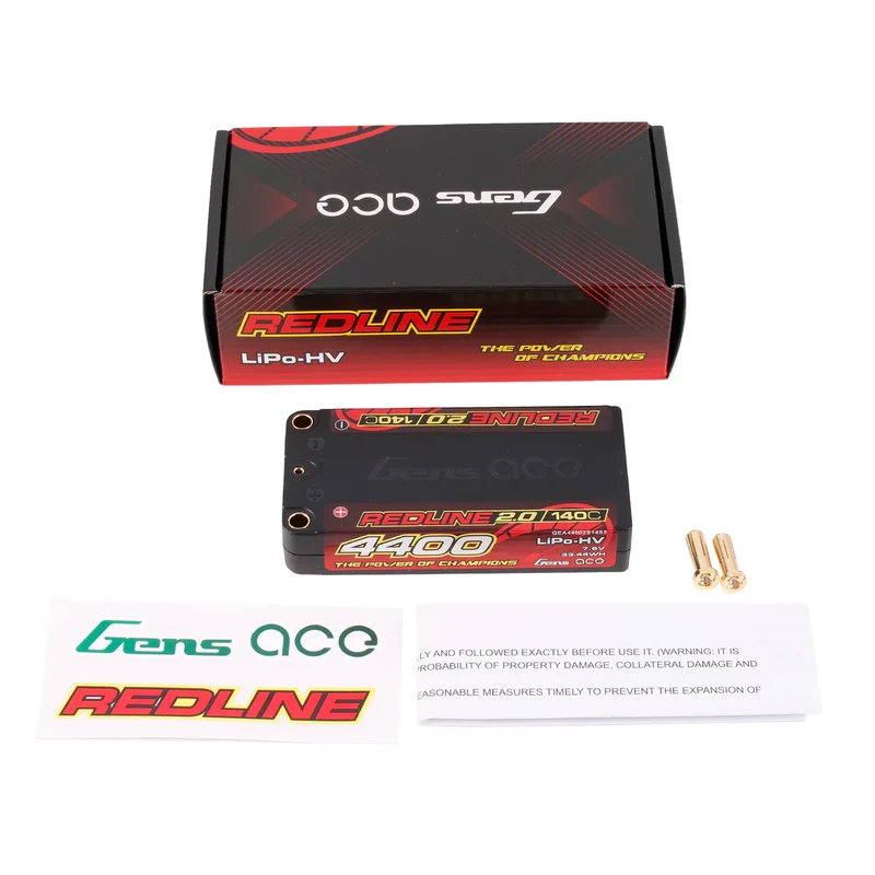 Gens Ace Redline 2.0 Serie 4400mAh 7,6V 140C 2S1P HardCase HV Lipo-Akkupack mit Hardcase 111#