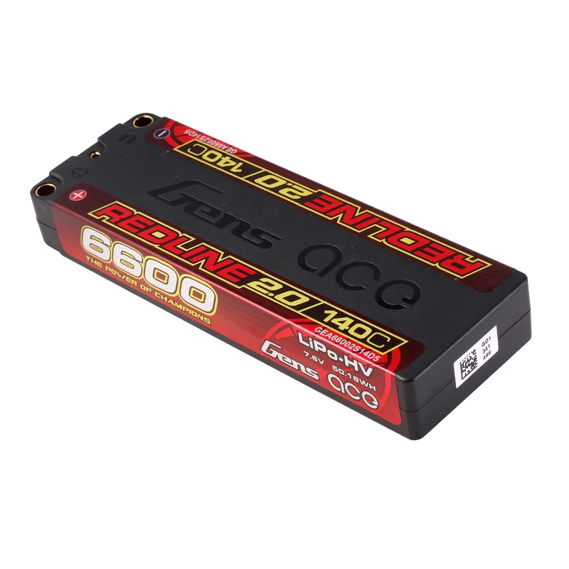 Gens Ace Redline 2.0 Serie 6600mAh 2S1P 7,6V 140C HardCase HV Lipo-Akkupack mit Hardcase 131#
