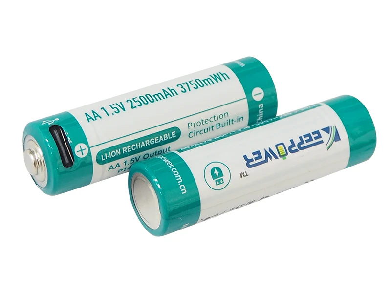 Keeppower AA 1,5V 2500mAh (3750mWh) Lithium-Ionen-Akku (Wiederaufladbar über USB-C)