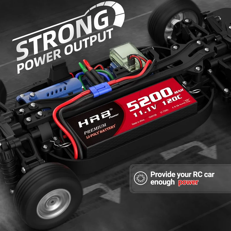 HRB 3S 11,1V 5200mAh 100C LiPo Akku mit EC5 Stecker (2 St.)