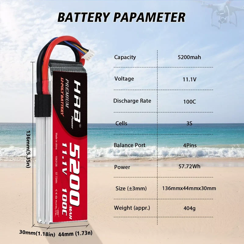 HRB 3S 5200mAh 11,1V 100C LiPo-Akku mit TRX-Stecker ( 2 St.)