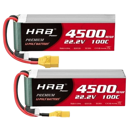 HRB Premium Line 6S 4500mAh 22,2V 100C XT90 LiPo Akku (2 Stück)