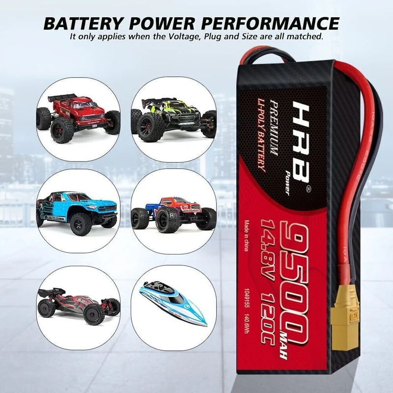 HRB Premium Line 4S 9500mAh 14.8V 120C XT90 LiPo Akku