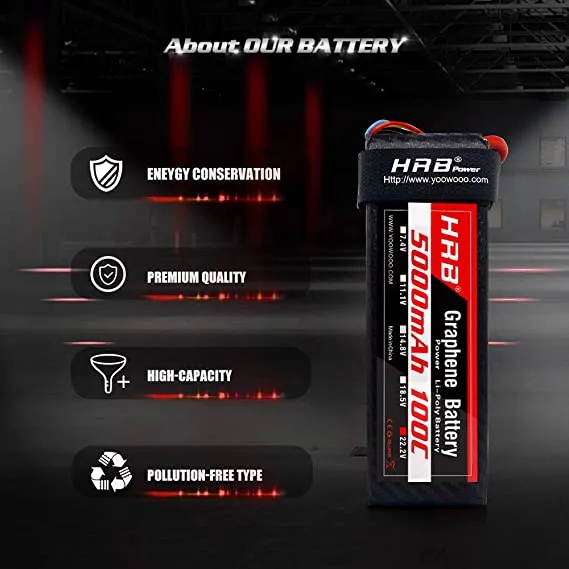 HRB 6S 5000mAh 22.2V 100C XT90 Graphene
