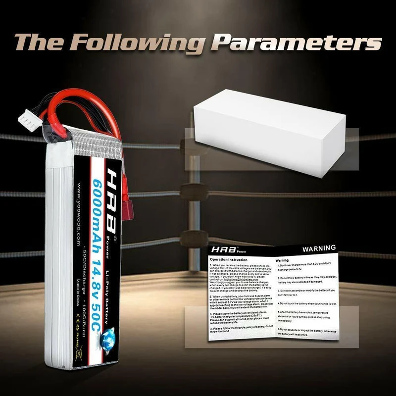 HRB 4S 6000mAh 14,8V 50C Deans T Stecker (2 St.)